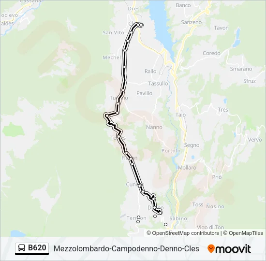B620 Bus Line Map
