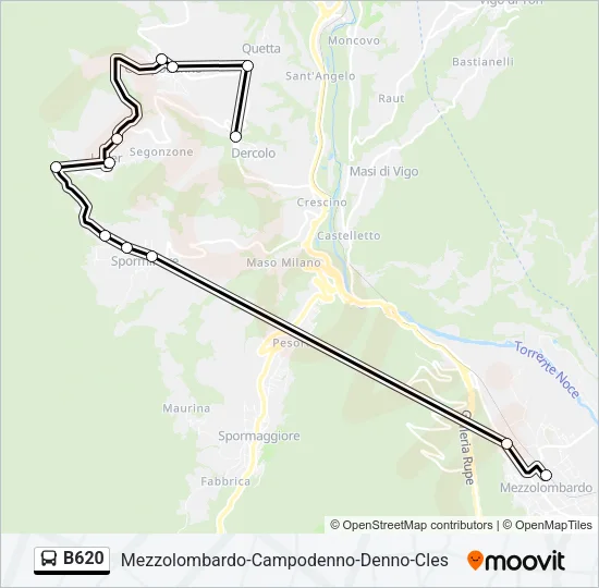 B620 Bus Line Map