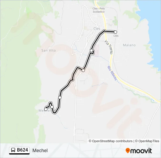 B624 Bus Line Map