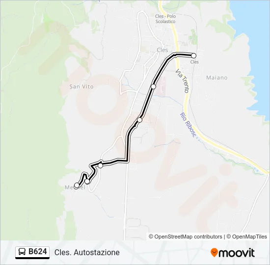 B624 Bus Line Map