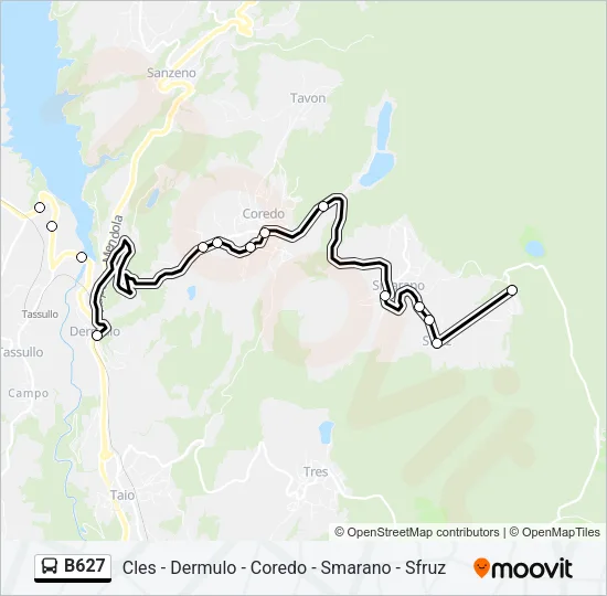 B627 Bus Line Map