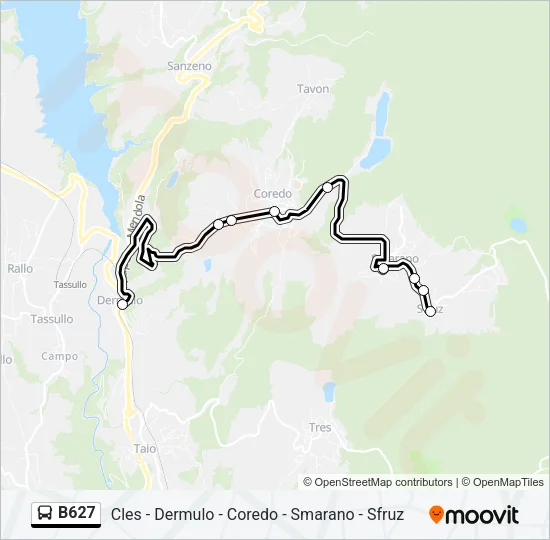 B627 Bus Line Map
