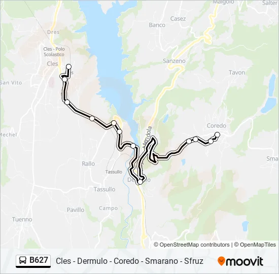 B627 Bus Line Map