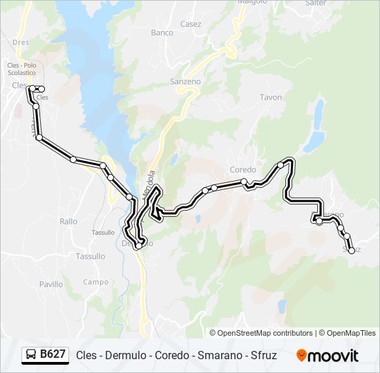 B627 bus Line Map