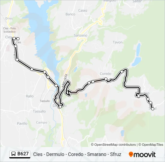 B627 Bus Line Map