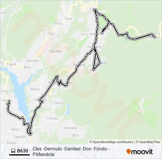 B630 Bus Line Map