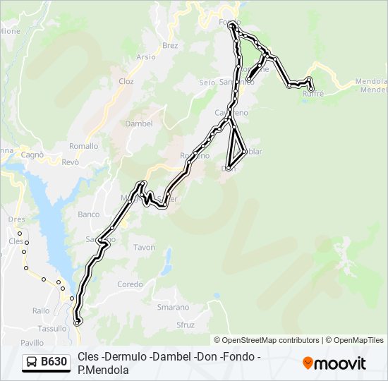 B630 bus Line Map