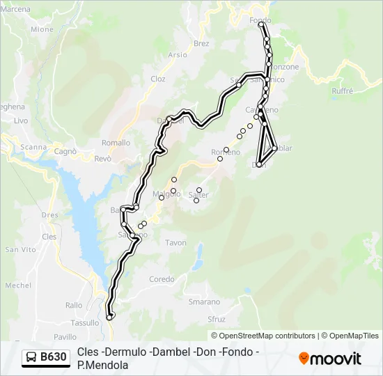 B630 Bus Line Map