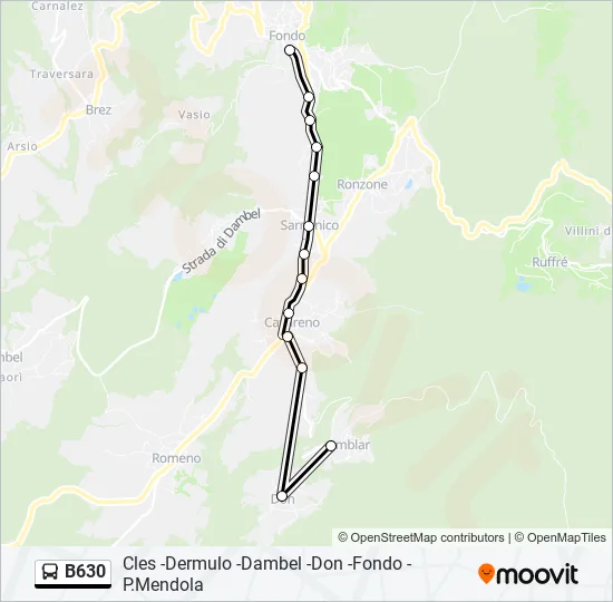 B630 Bus Line Map
