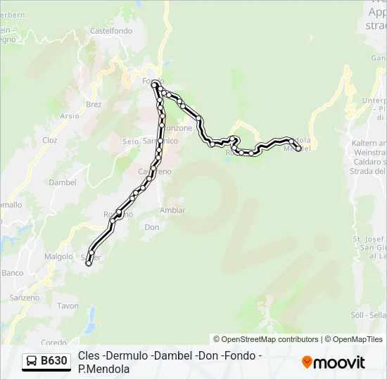 B630 Bus Line Map