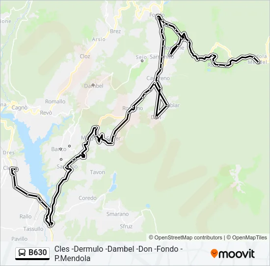 B630 Bus Line Map