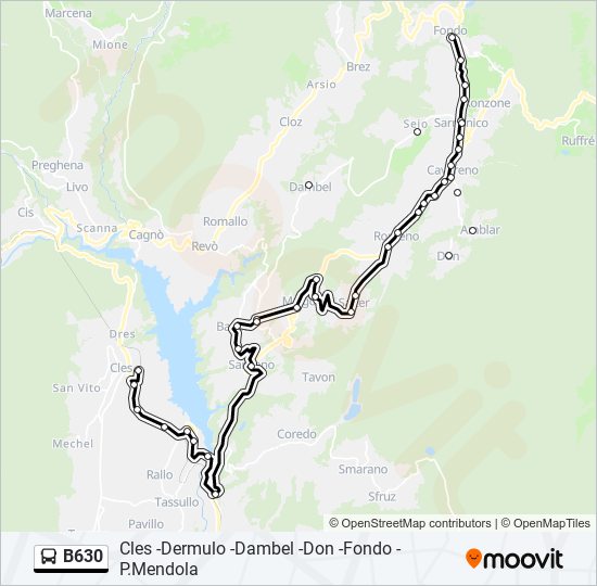 B630 bus Line Map