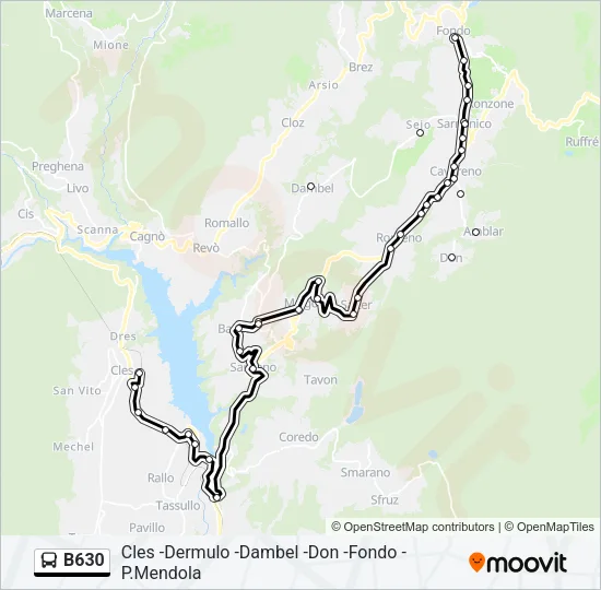 B630 Bus Line Map