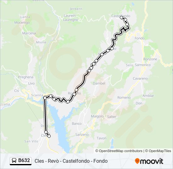 B632 bus Line Map