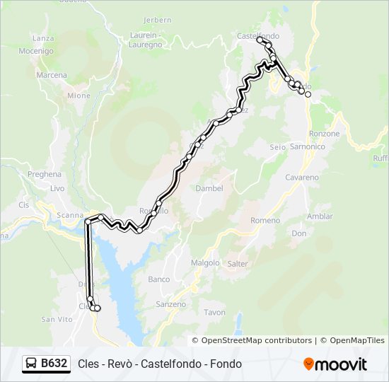 B632 Route: Schedules, Stops & Maps - Cles-autostazione (updated)