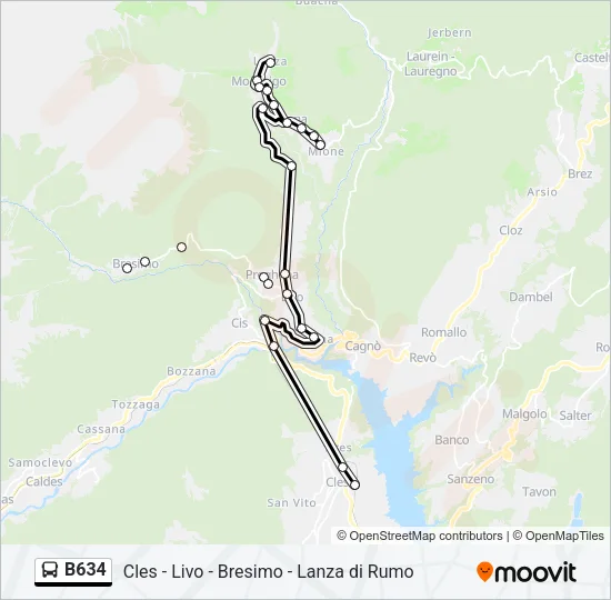 B634 Bus Line Map