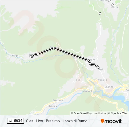 B634 Bus Line Map