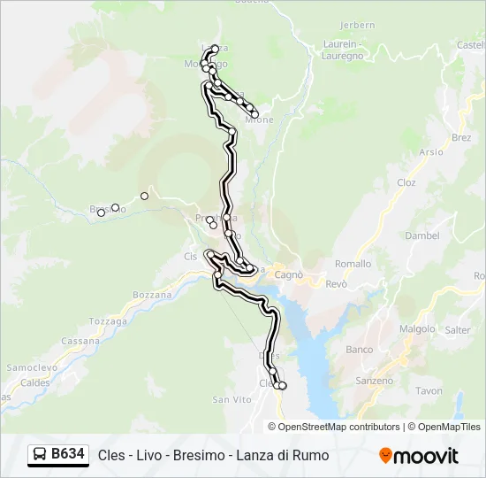 B634 Bus Line Map