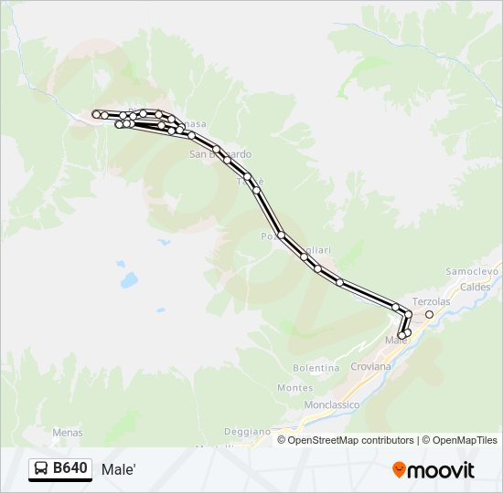 Percorso linea bus B640