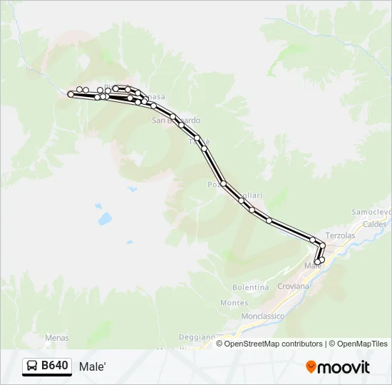 B640 Bus Line Map