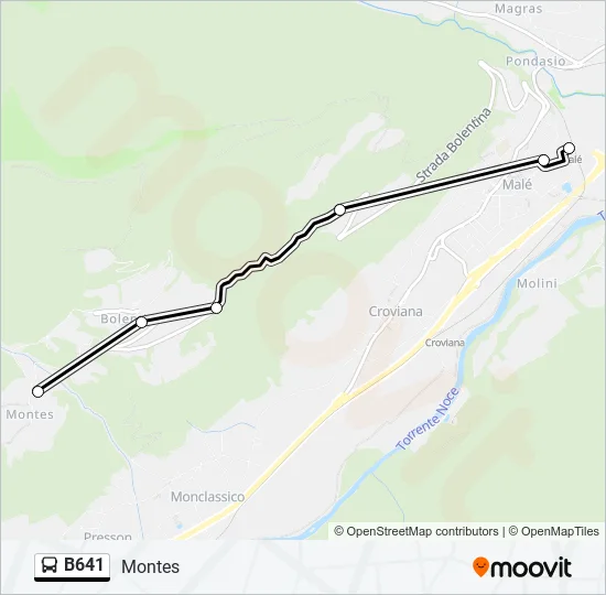 B641 Bus Line Map