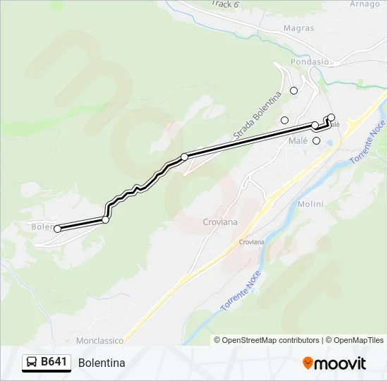 B641 Bus Line Map