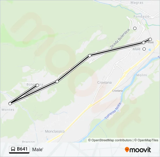 B641 Bus Line Map