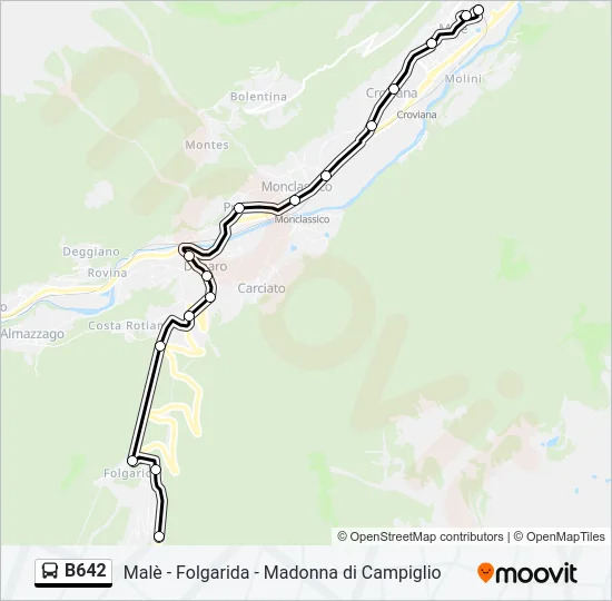 B642 Bus Line Map