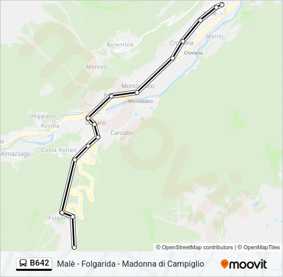 B642 Bus Line Map
