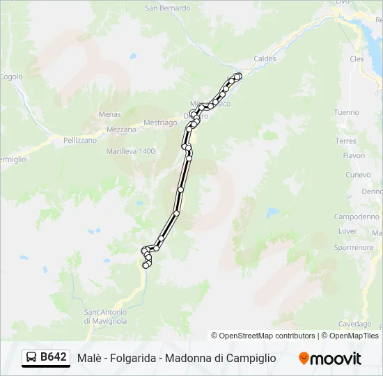 B642 Bus Line Map