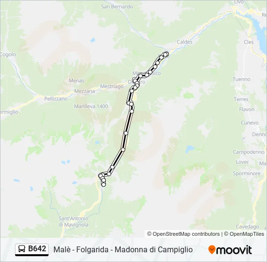 B642 Bus Line Map