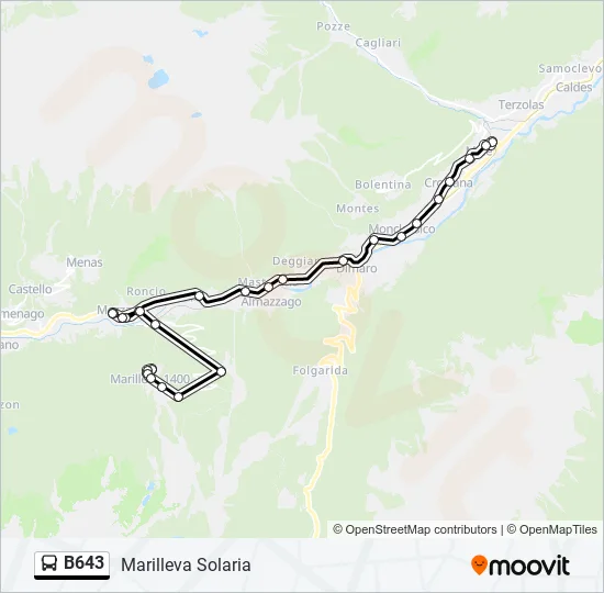 B643 Bus Line Map