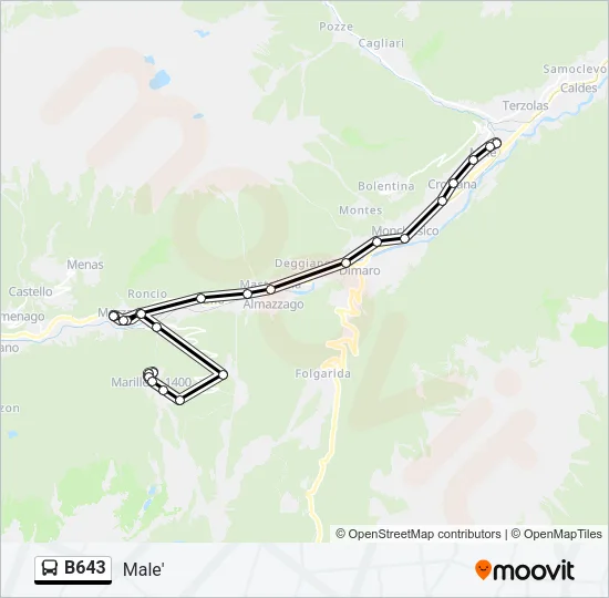 B643 Bus Line Map