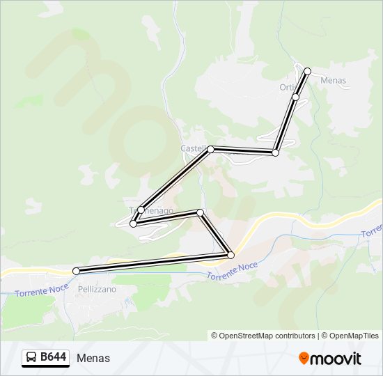 B644 bus Line Map