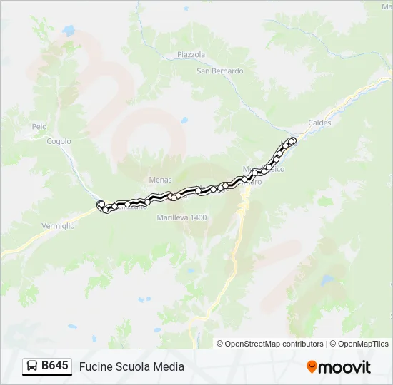 B645 Bus Line Map