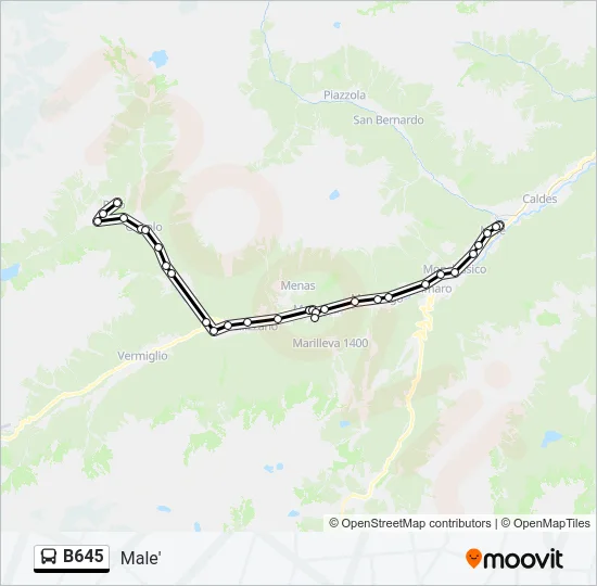 B645 Bus Line Map