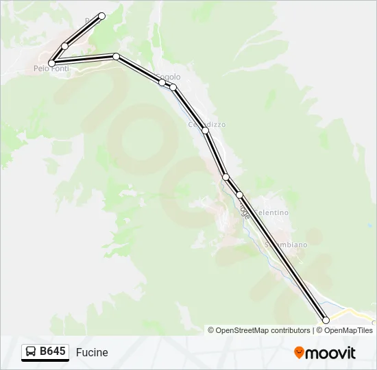 B645 Bus Line Map