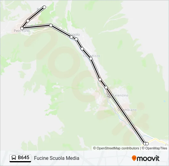 B645 Bus Line Map