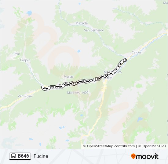 B646 bus Line Map