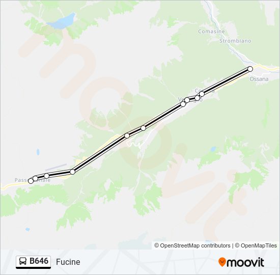 Percorso linea bus B646