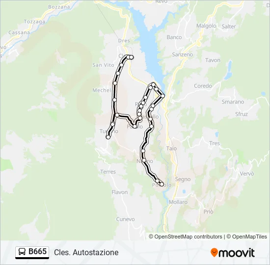 B665 Bus Line Map