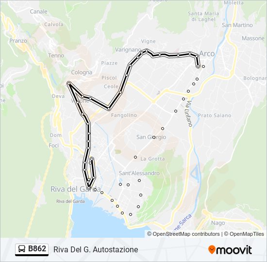 B862 bus Line Map