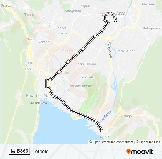 B863 Bus Line Map