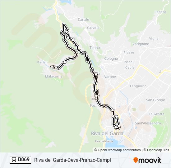 B869 bus Line Map