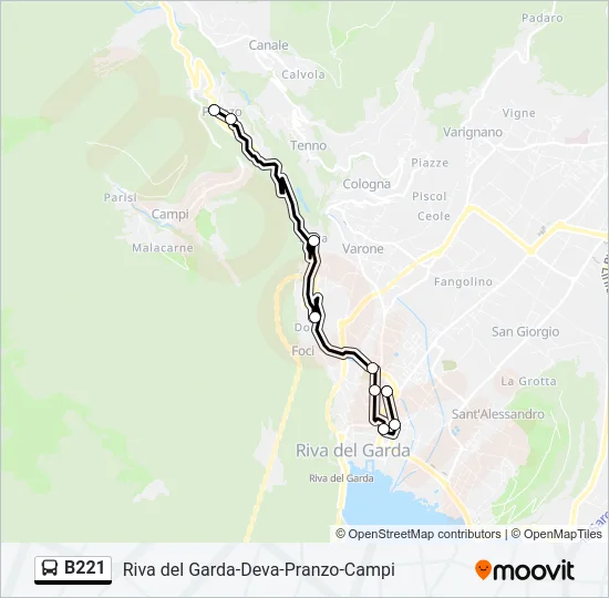 B221 Bus Line Map