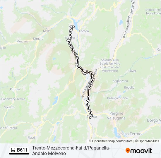 B611 bus Line Map