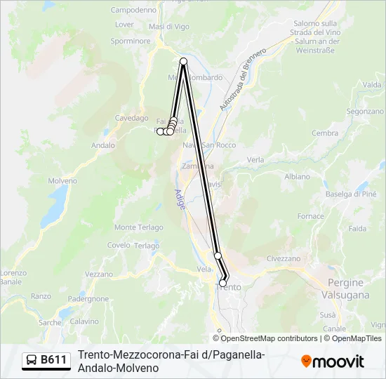 B611 Bus Line Map