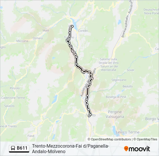 B611 Bus Line Map