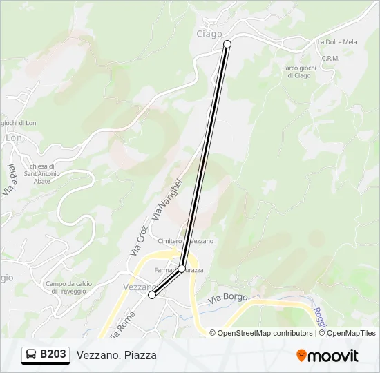 B203 Bus Line Map