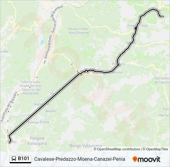 B101 Bus Line Map